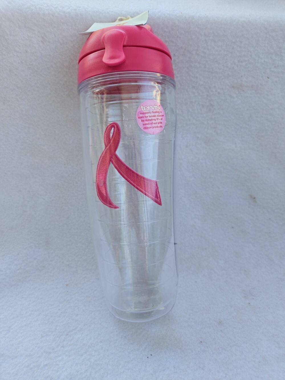 Tervis Breast Cancer Awareness 24 Oz Tumbler Cup Lid Pink Ribbon Wrap New